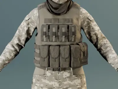 Tactical Clothing Vol 1 For MetaHuman - Game Ready - Rigged Low-poly 3D model