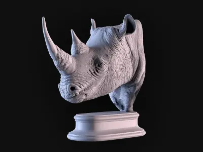 Rhinoceros head 3D print model