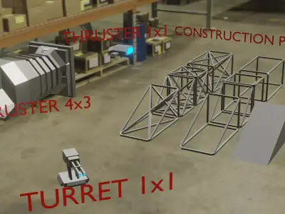 Sci Fi Ship Modular Parts Free low-poly 3D model