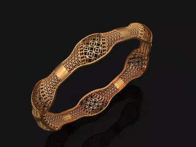 1212 Hexa Ripple Bangle 58MM-8gm 3D print model