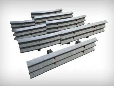 Barrier fence Low-poly 3D model