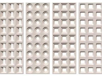 Brick Roster partitions wall 03 Low-poly 3D model
