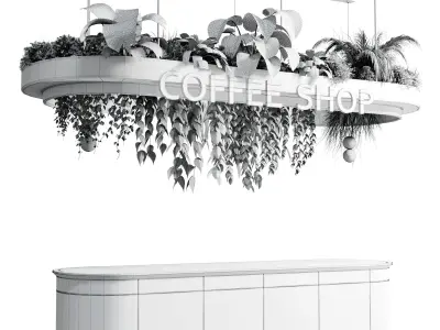 Reception Desk for Restaurant and Cafe set 01 3D model