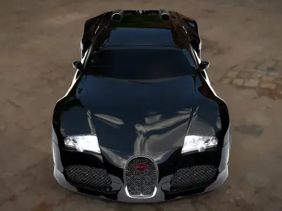 Bugatti Veyron Low-poly 3D model