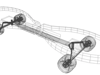 Waveboard futuristic skateboard 3D model