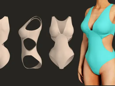8 different swimsuit pack 3D model