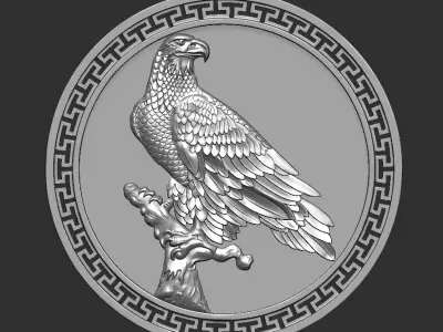 eagle greek coin 3D print model