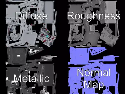 Industrial Machine Equipment model pack Low-poly 3D model