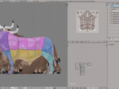 Lowpoly Bull in low polygonal style Low-poly 3D model
