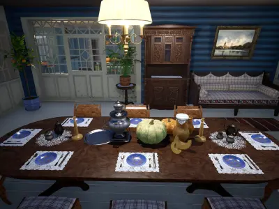 ANTIQUE KITCHEN UNREAL ENGINE 4 Low-poly 3D model