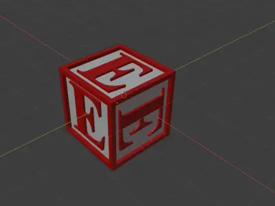 Kids Letter Block - E Letter Low-poly 3D model