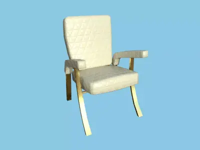 Beige Gold Armchair - Furniture Interior Design Free low-poly 3D model
