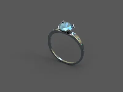 High-Quality 3D Ring Model Low-poly 3D model 2