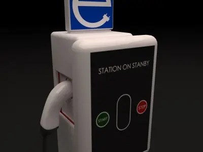 Electric Vehicle  Car Charging Station Units 3D model