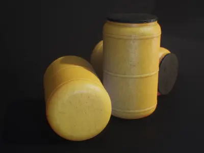 PBR Barrel Plastic - Texture Variation Low-poly 3D model