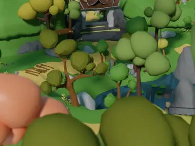 Environment Backyard Low-Poly 3D model