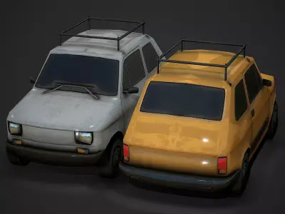 Old Car 02 Low Poly Mobile Ready Low-poly 3D model