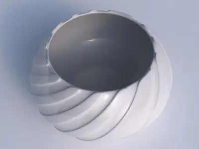 Bowl squeezed twisted with smooth vertical ribbons 3D print model