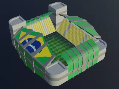 Football Stadium - Brazil Low-poly 3D model