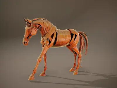 Steampunk Copper Horse model pack Low-poly 3D model