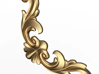 Corner Carved Plaster Molding Decoration 013 Low-poly 3D model