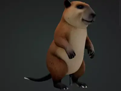 Capybara 3D Model Realistic Animal capibara Free 3D print model