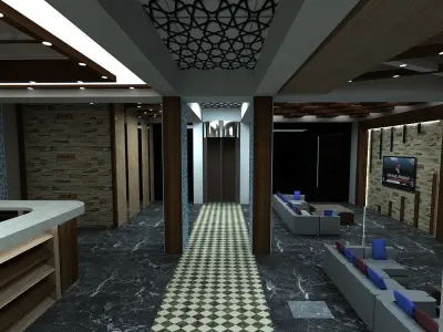 hotel reception 3D model purchase