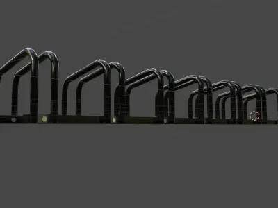 Bicycle Rack or Holder Low-poly 3D model
