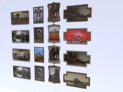 Metal Picture Frames Low-poly 3D model