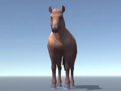 Lowpoly Stylized Horse  Animated for VR AR Games  Low-poly 3D model