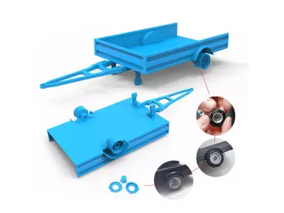 Trailer with different parts 3D print model