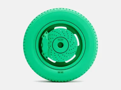 15x5 US Indy Mag Wheel BFGoodrich Radial Tire 3D print model