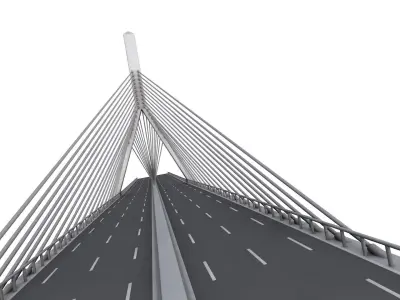 Zakim Bunker Hill Memorial Bridge 3D model
