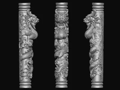 Dragon Pillar 3D print model