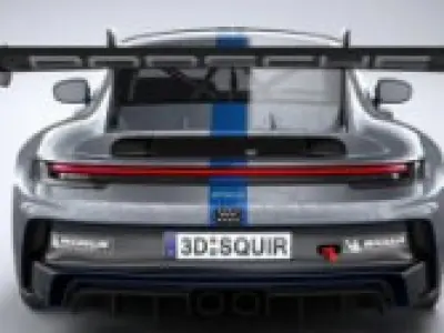 potche 911 GT3 cup 2021 Low-poly 3D model