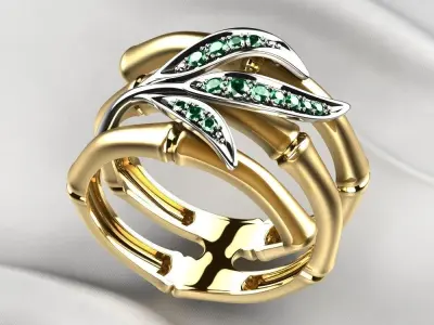Carrera Bambu Style Gold Ring 3D print model