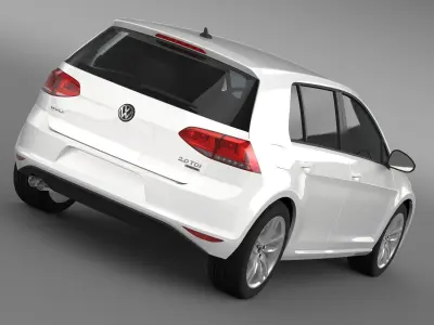 VW Golf TDI 4MOTION 5d Typ 5G 2013 3D model