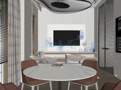 Living room 3D model 23