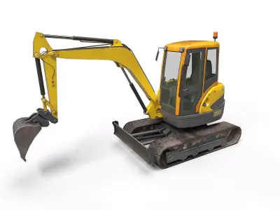 Mini Excavator Low-poly 3D model from CGTrader