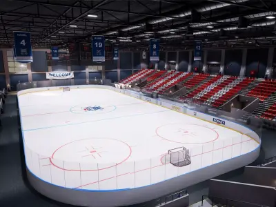 Hockey stadium Low-poly 3D model