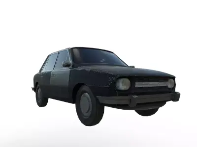Postapocalyptic car Skoda 105 Low-poly 3D model