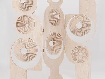 Modern Wood Sculpture 3D model