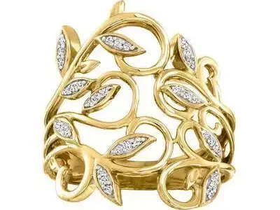  Leaf Design stone Ring 3D print model