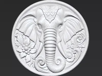 Elephant Head Pendant A9 3D print model