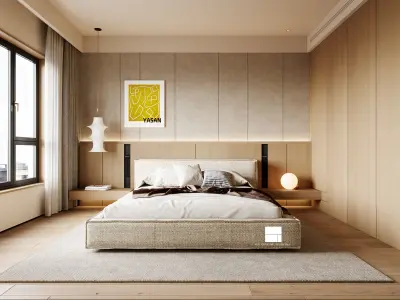 Modern Elegance3D LivingDining  Bedroom Spaces 3D model
