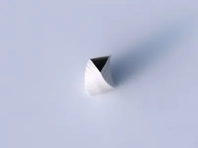 Vase twist curved tipping triangle with smooth horizontal dents 3D print model