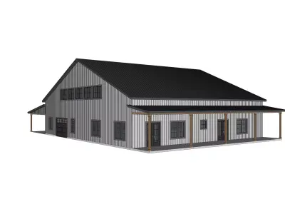 Barndominium House 082 -Archimple LLC Low-poly 3D model