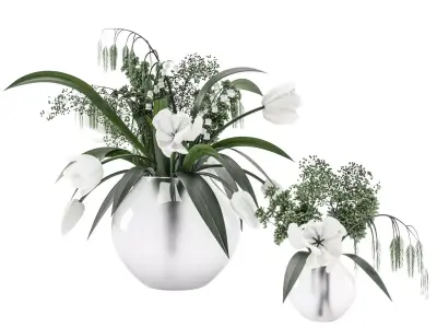 Spring bouquet with tulips  3D model