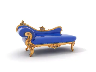 Royal Blue Chaise model pack Low-poly 3D model