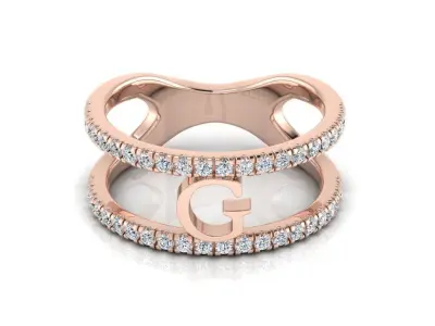 Jewelry Alphabet Ring G 3D print model